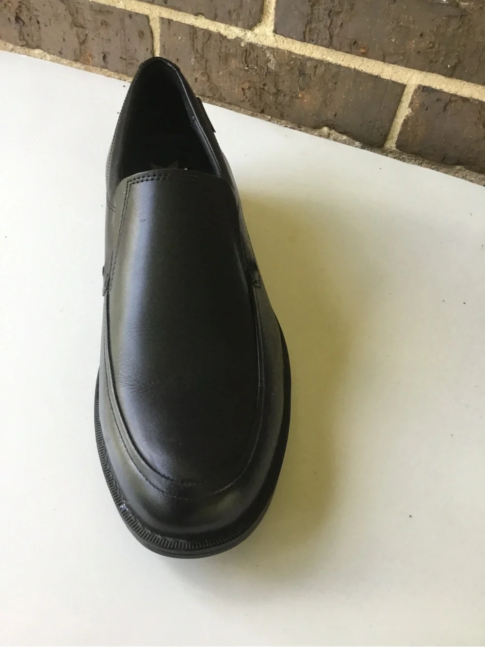 Mephisto Black Leather Slip-On Loafer